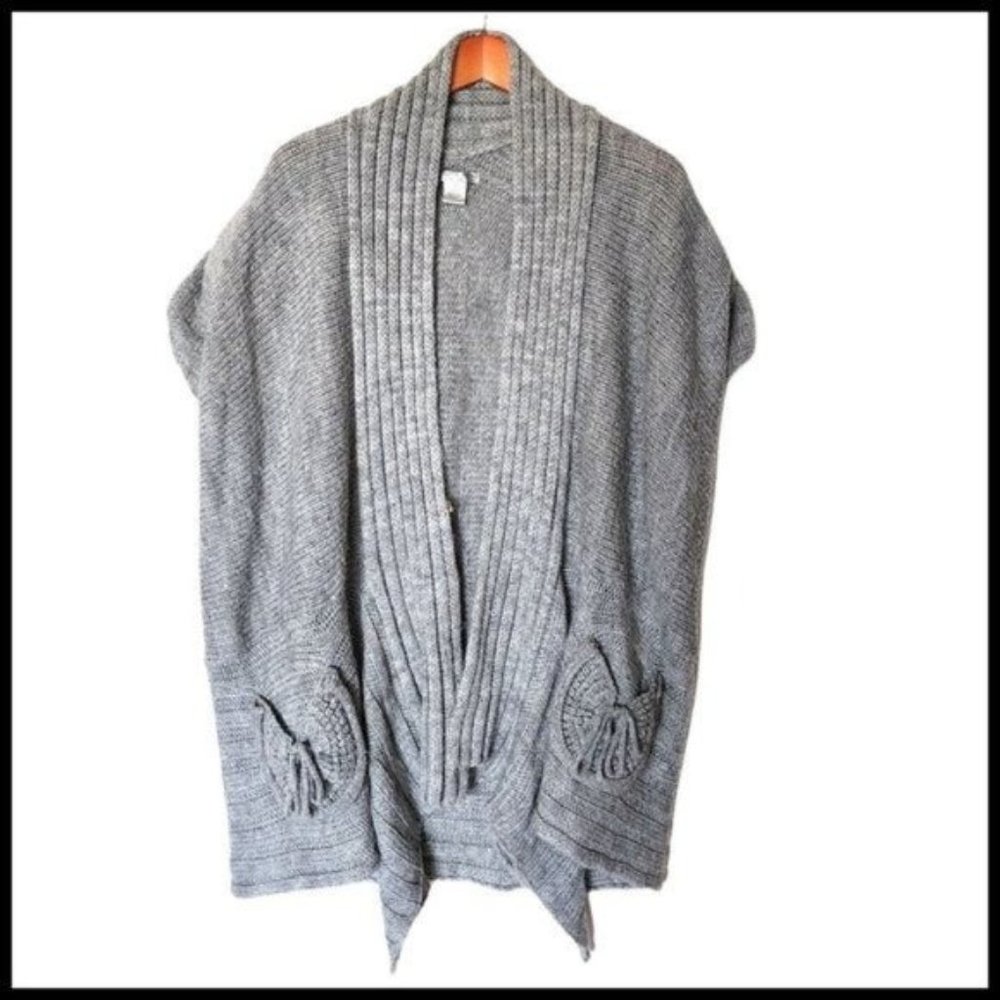 Alberto Makali Gray Cardigan Sweater Chunky Wool Blend size XL